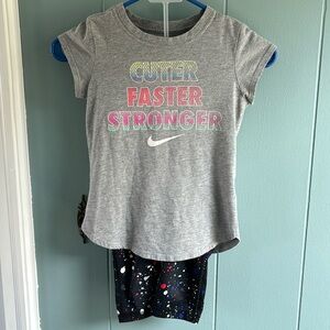 Girls Nike tee and Under Armour Capri lot